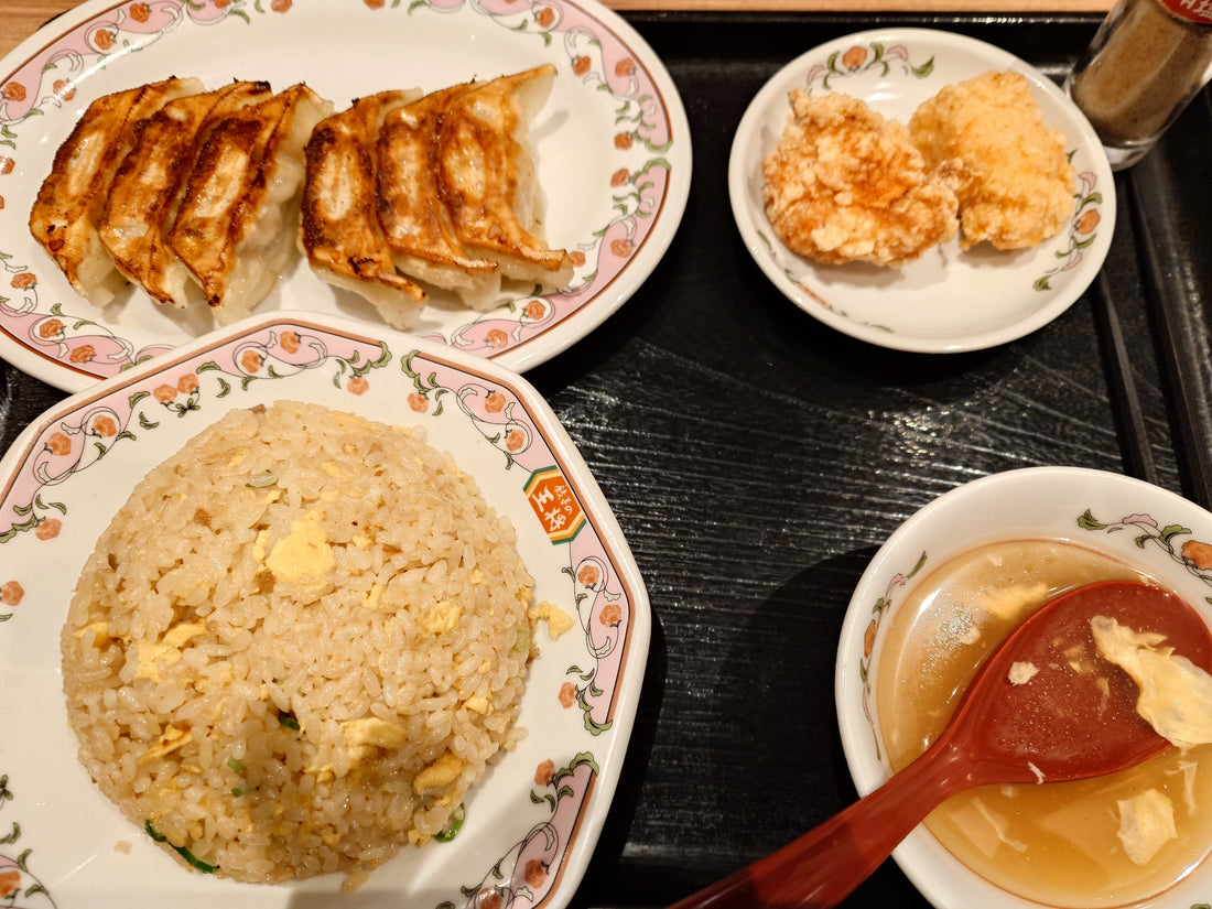 Gebratene Gyoza der japanischen Kette Gyoza no Ohsho