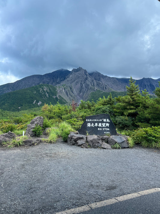 Kagoshima mit Blick auf den Vulkan Sakurajima