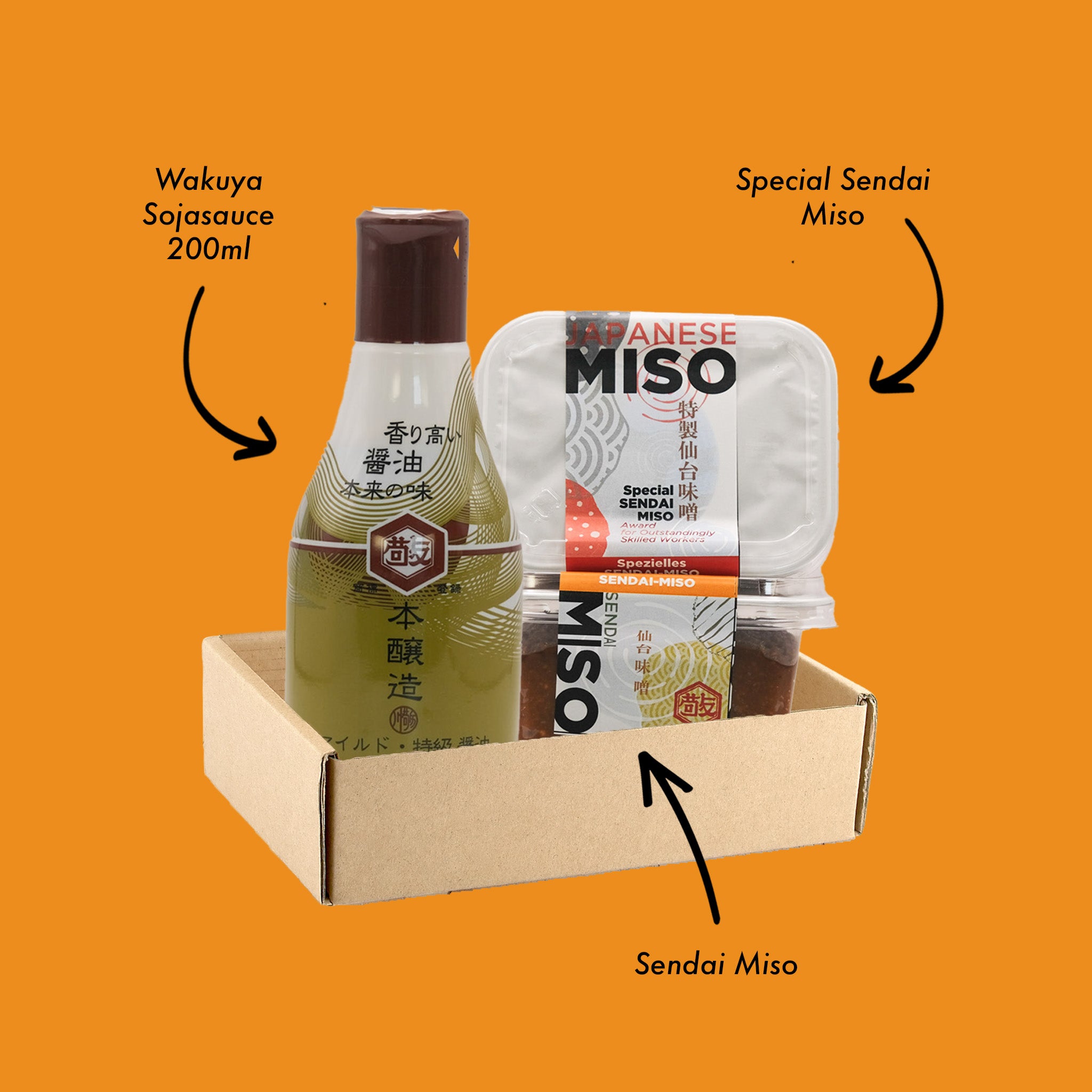 Miso und Sojasauce Box