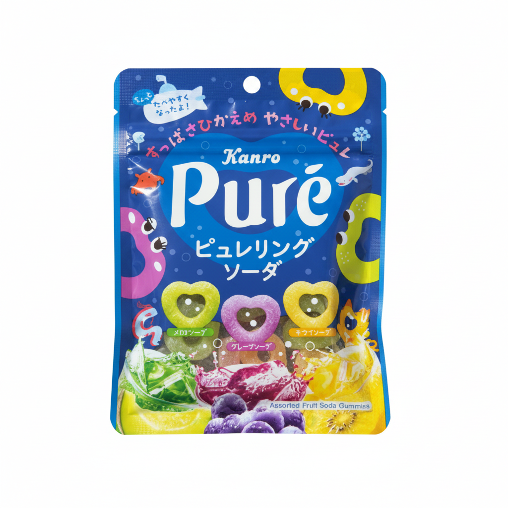 Kanro Pure Ring Soda Fruchtgummis