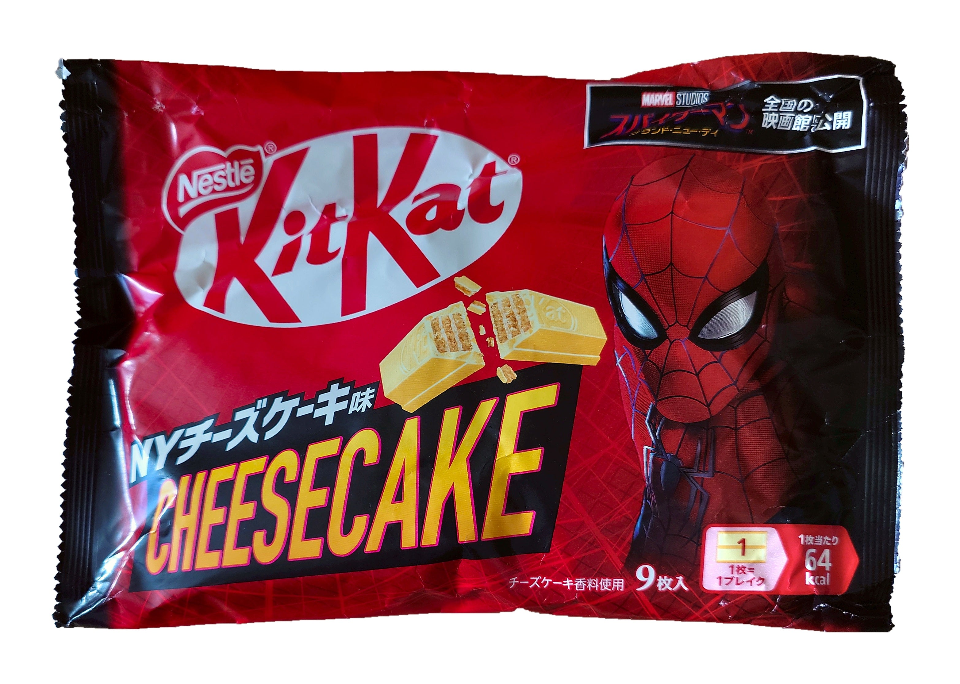 KitKat Japan NY Cheesecake Spider-Man Edition – 9 Mini-Riegel, Verpackung
