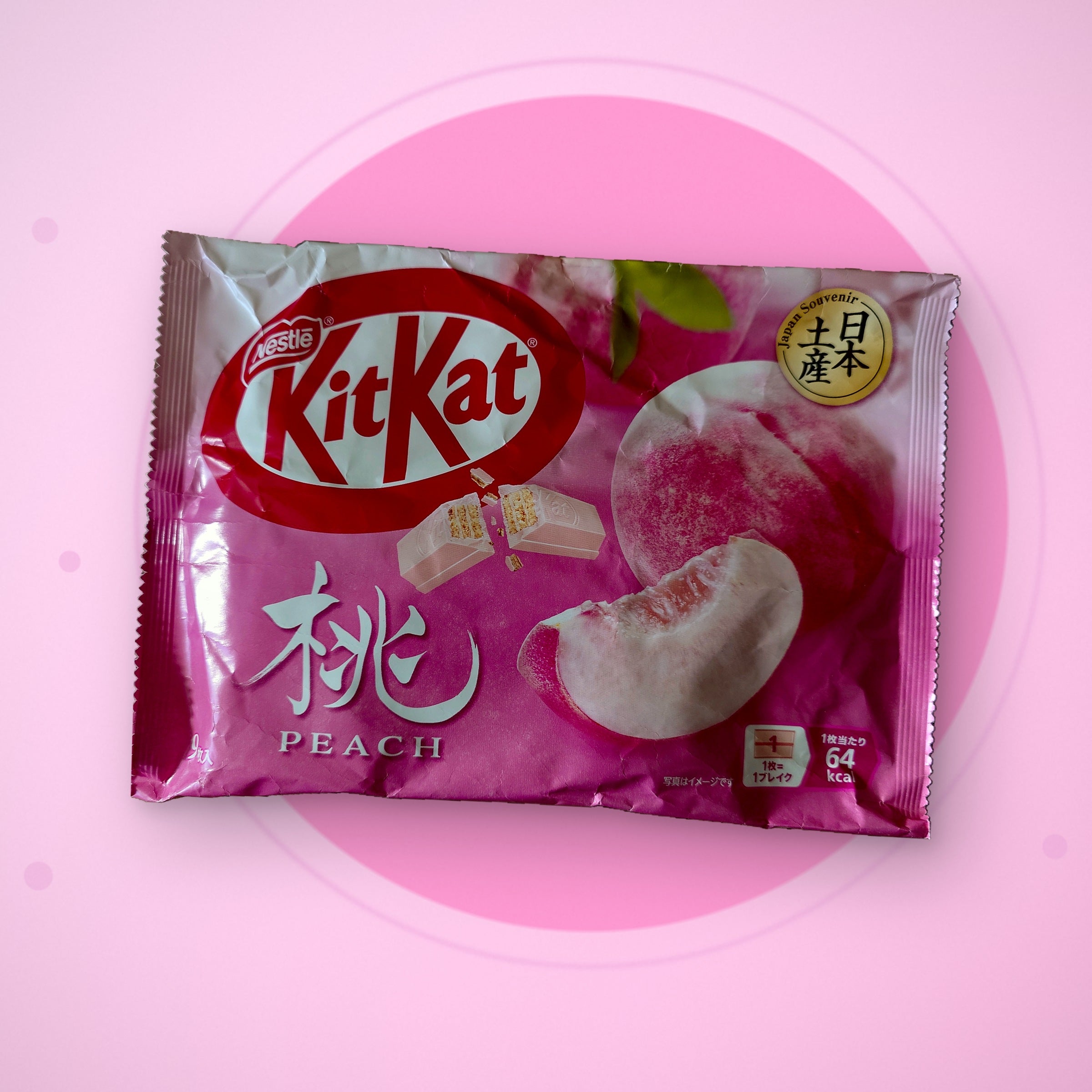 KitKat Momo Pfirsich-Schokolade aus Japan, Souvenir-Edition, 9 Mini-Riegel